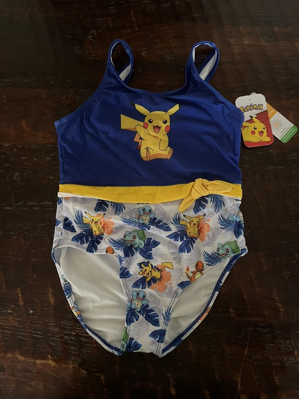 Blue and White Pokémon Swimsuit Size Girls 10/12